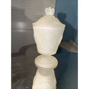 Vintage Fenton 1976 Bicentennial Commemorative Frosted Satin Glass Candy Dish